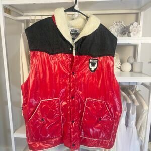 AKDMKS men’s 3X red polyurethane vest, vinyl, red, urban, vintage SI-002
